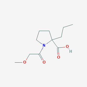 molecular formula C11H19NO4 B6634259 1-(2-Methoxyacetyl)-2-propylpyrrolidine-2-carboxylic acid 