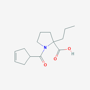 molecular formula C14H21NO3 B6634267 1-(Cyclopent-3-ene-1-carbonyl)-2-propylpyrrolidine-2-carboxylic acid 