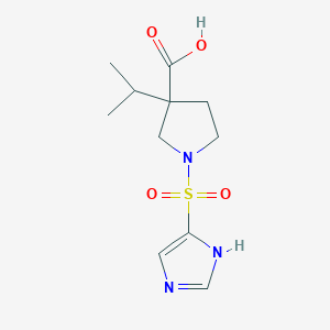 molecular formula C11H17N3O4S B6634274 1-(1H-imidazol-5-ylsulfonyl)-3-propan-2-ylpyrrolidine-3-carboxylic acid 