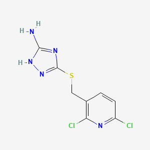 molecular formula C8H7Cl2N5S B6634294 3-[(2,6-dichloropyridin-3-yl)methylsulfanyl]-1H-1,2,4-triazol-5-amine 