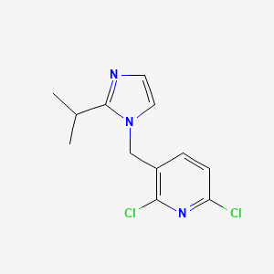 molecular formula C12H13Cl2N3 B6634302 2,6-Dichloro-3-[(2-propan-2-ylimidazol-1-yl)methyl]pyridine 