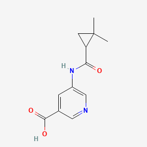 molecular formula C12H14N2O3 B6634316 5-[(2,2-Dimethylcyclopropanecarbonyl)amino]pyridine-3-carboxylic acid 