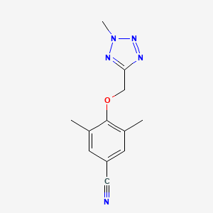 molecular formula C12H13N5O B6634383 3,5-Dimethyl-4-[(2-methyltetrazol-5-yl)methoxy]benzonitrile 