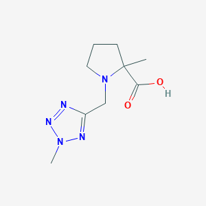 molecular formula C9H15N5O2 B6634391 2-Methyl-1-[(2-methyltetrazol-5-yl)methyl]pyrrolidine-2-carboxylic acid 