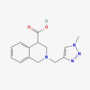 molecular formula C14H16N4O2 B6634409 2-[(1-methyltriazol-4-yl)methyl]-3,4-dihydro-1H-isoquinoline-4-carboxylic acid 