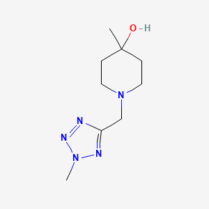 molecular formula C9H17N5O B6634441 4-Methyl-1-[(2-methyltetrazol-5-yl)methyl]piperidin-4-ol 