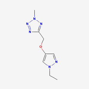 molecular formula C8H12N6O B6634446 5-[(1-Ethylpyrazol-4-yl)oxymethyl]-2-methyltetrazole 