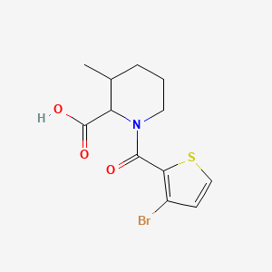 molecular formula C12H14BrNO3S B6634470 1-(3-Bromothiophene-2-carbonyl)-3-methylpiperidine-2-carboxylic acid 