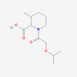 molecular formula C12H21NO4 B6634476 3-Methyl-1-(2-propan-2-yloxyacetyl)piperidine-2-carboxylic acid 
