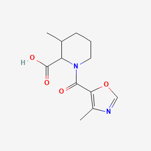 molecular formula C12H16N2O4 B6634488 3-Methyl-1-(4-methyl-1,3-oxazole-5-carbonyl)piperidine-2-carboxylic acid 