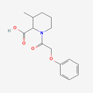 molecular formula C15H19NO4 B6634502 3-Methyl-1-(2-phenoxyacetyl)piperidine-2-carboxylic acid 