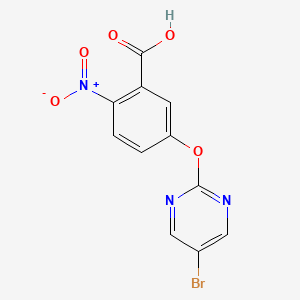 molecular formula C11H6BrN3O5 B6634521 5-[(5-Bromopyrimidin-2-yl)oxy]-2-nitrobenzoic acid 