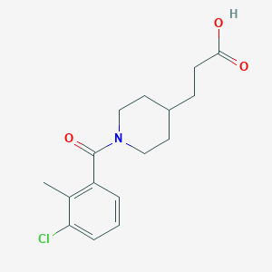 molecular formula C16H20ClNO3 B6634536 3-[1-(3-Chloro-2-methylbenzoyl)piperidin-4-yl]propanoic acid 