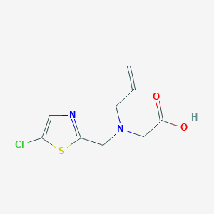 molecular formula C9H11ClN2O2S B6634574 2-[(5-Chloro-1,3-thiazol-2-yl)methyl-prop-2-enylamino]acetic acid 