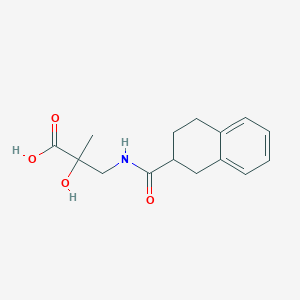 molecular formula C15H19NO4 B6634582 2-Hydroxy-2-methyl-3-(1,2,3,4-tetrahydronaphthalene-2-carbonylamino)propanoic acid 