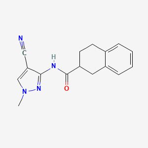 molecular formula C16H16N4O B6634595 N-(4-cyano-1-methylpyrazol-3-yl)-1,2,3,4-tetrahydronaphthalene-2-carboxamide 