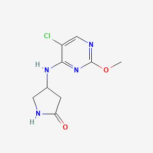 molecular formula C9H11ClN4O2 B6634602 4-[(5-Chloro-2-methoxypyrimidin-4-yl)amino]pyrrolidin-2-one 