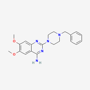 molecular formula C21H25N5O2 B6634616 2-(4-Benzylpiperazino)-6,7-dimethoxyquinazoline-4-amine 