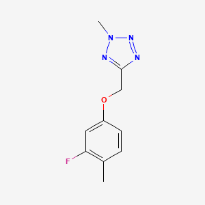 molecular formula C10H11FN4O B6634627 5-[(3-Fluoro-4-methylphenoxy)methyl]-2-methyltetrazole 
