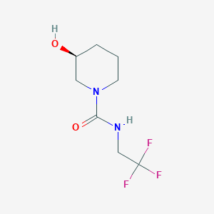 molecular formula C8H13F3N2O2 B6634664 (3S)-3-hydroxy-N-(2,2,2-trifluoroethyl)piperidine-1-carboxamide 