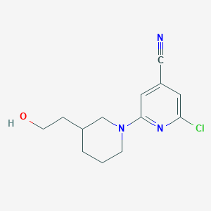 molecular formula C13H16ClN3O B6634671 2-Chloro-6-[3-(2-hydroxyethyl)piperidin-1-yl]pyridine-4-carbonitrile 