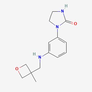 molecular formula C14H19N3O2 B6634698 1-[3-[(3-Methyloxetan-3-yl)methylamino]phenyl]imidazolidin-2-one 