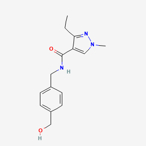 molecular formula C15H19N3O2 B6634699 3-ethyl-N-[[4-(hydroxymethyl)phenyl]methyl]-1-methylpyrazole-4-carboxamide 