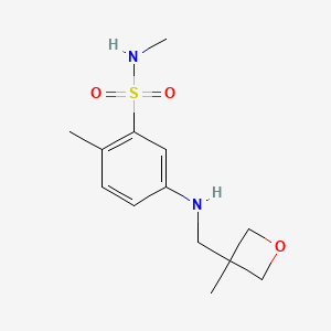 molecular formula C13H20N2O3S B6634703 N,2-dimethyl-5-[(3-methyloxetan-3-yl)methylamino]benzenesulfonamide 