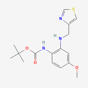 molecular formula C16H21N3O3S B6634715 tert-butyl N-[4-methoxy-2-(1,3-thiazol-4-ylmethylamino)phenyl]carbamate 