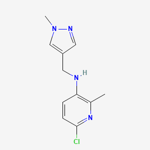molecular formula C11H13ClN4 B6634728 6-chloro-2-methyl-N-[(1-methylpyrazol-4-yl)methyl]pyridin-3-amine 