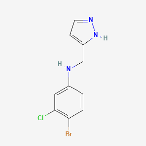 molecular formula C10H9BrClN3 B6634733 4-bromo-3-chloro-N-(1H-pyrazol-5-ylmethyl)aniline 