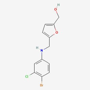 molecular formula C12H11BrClNO2 B6634742 [5-[(4-Bromo-3-chloroanilino)methyl]furan-2-yl]methanol 