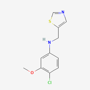 molecular formula C11H11ClN2OS B6634759 4-chloro-3-methoxy-N-(1,3-thiazol-5-ylmethyl)aniline 