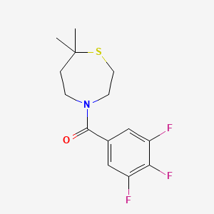 molecular formula C14H16F3NOS B6634824 (7,7-Dimethyl-1,4-thiazepan-4-yl)-(3,4,5-trifluorophenyl)methanone 