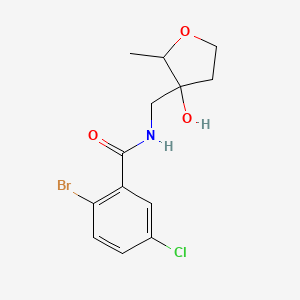 2-bromo-5-chloro-N-[(3-hydroxy-2-methyloxolan-3-yl)methyl]benzamide