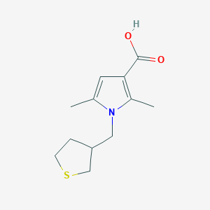 molecular formula C12H17NO2S B6634848 2,5-Dimethyl-1-(thiolan-3-ylmethyl)pyrrole-3-carboxylic acid 