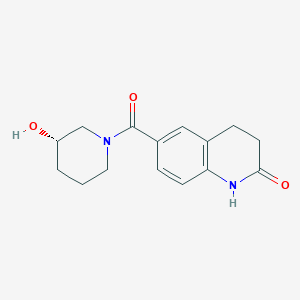 molecular formula C15H18N2O3 B6634854 6-[(3S)-3-hydroxypiperidine-1-carbonyl]-3,4-dihydro-1H-quinolin-2-one 