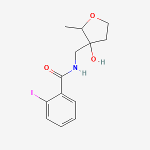 molecular formula C13H16INO3 B6634874 N-[(3-hydroxy-2-methyloxolan-3-yl)methyl]-2-iodobenzamide 