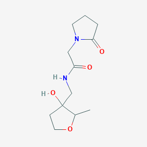 molecular formula C12H20N2O4 B6634882 N-[(3-hydroxy-2-methyloxolan-3-yl)methyl]-2-(2-oxopyrrolidin-1-yl)acetamide 