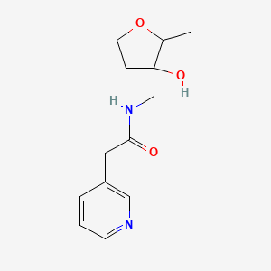 molecular formula C13H18N2O3 B6634890 N-[(3-hydroxy-2-methyloxolan-3-yl)methyl]-2-pyridin-3-ylacetamide 