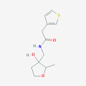 molecular formula C12H17NO3S B6634903 N-[(3-hydroxy-2-methyloxolan-3-yl)methyl]-2-thiophen-3-ylacetamide 