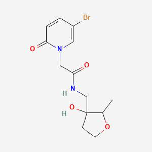 molecular formula C13H17BrN2O4 B6634910 2-(5-bromo-2-oxopyridin-1-yl)-N-[(3-hydroxy-2-methyloxolan-3-yl)methyl]acetamide 