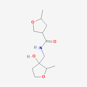 molecular formula C12H21NO4 B6634923 N-[(3-hydroxy-2-methyloxolan-3-yl)methyl]-5-methyloxolane-3-carboxamide 
