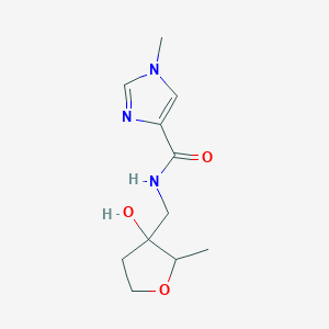 molecular formula C11H17N3O3 B6634931 N-[(3-hydroxy-2-methyloxolan-3-yl)methyl]-1-methylimidazole-4-carboxamide 