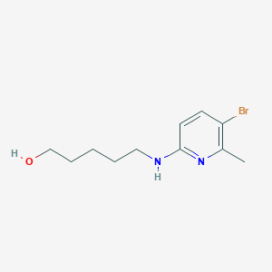 molecular formula C11H17BrN2O B6634942 5-[(5-Bromo-6-methylpyridin-2-yl)amino]pentan-1-ol 