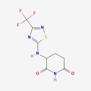 molecular formula C8H7F3N4O2S B6634954 3-[[3-(Trifluoromethyl)-1,2,4-thiadiazol-5-yl]amino]piperidine-2,6-dione 