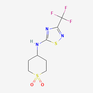molecular formula C8H10F3N3O2S2 B6634957 N-(1,1-dioxothian-4-yl)-3-(trifluoromethyl)-1,2,4-thiadiazol-5-amine 