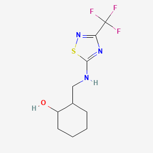 molecular formula C10H14F3N3OS B6634964 2-[[[3-(Trifluoromethyl)-1,2,4-thiadiazol-5-yl]amino]methyl]cyclohexan-1-ol 