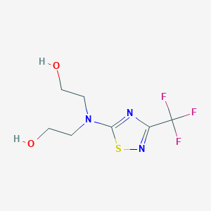 molecular formula C7H10F3N3O2S B6634967 2-[2-Hydroxyethyl-[3-(trifluoromethyl)-1,2,4-thiadiazol-5-yl]amino]ethanol 