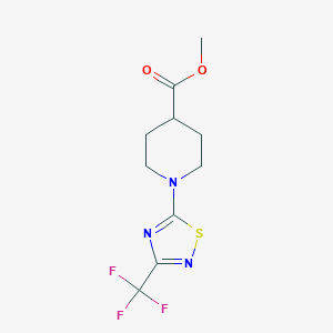 molecular formula C10H12F3N3O2S B6634968 Methyl 1-[3-(trifluoromethyl)-1,2,4-thiadiazol-5-yl]piperidine-4-carboxylate 